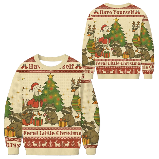 2026 Christmas Have Yourself Feral Little Christmas Animal Ugly Sweater - Moonbestprint