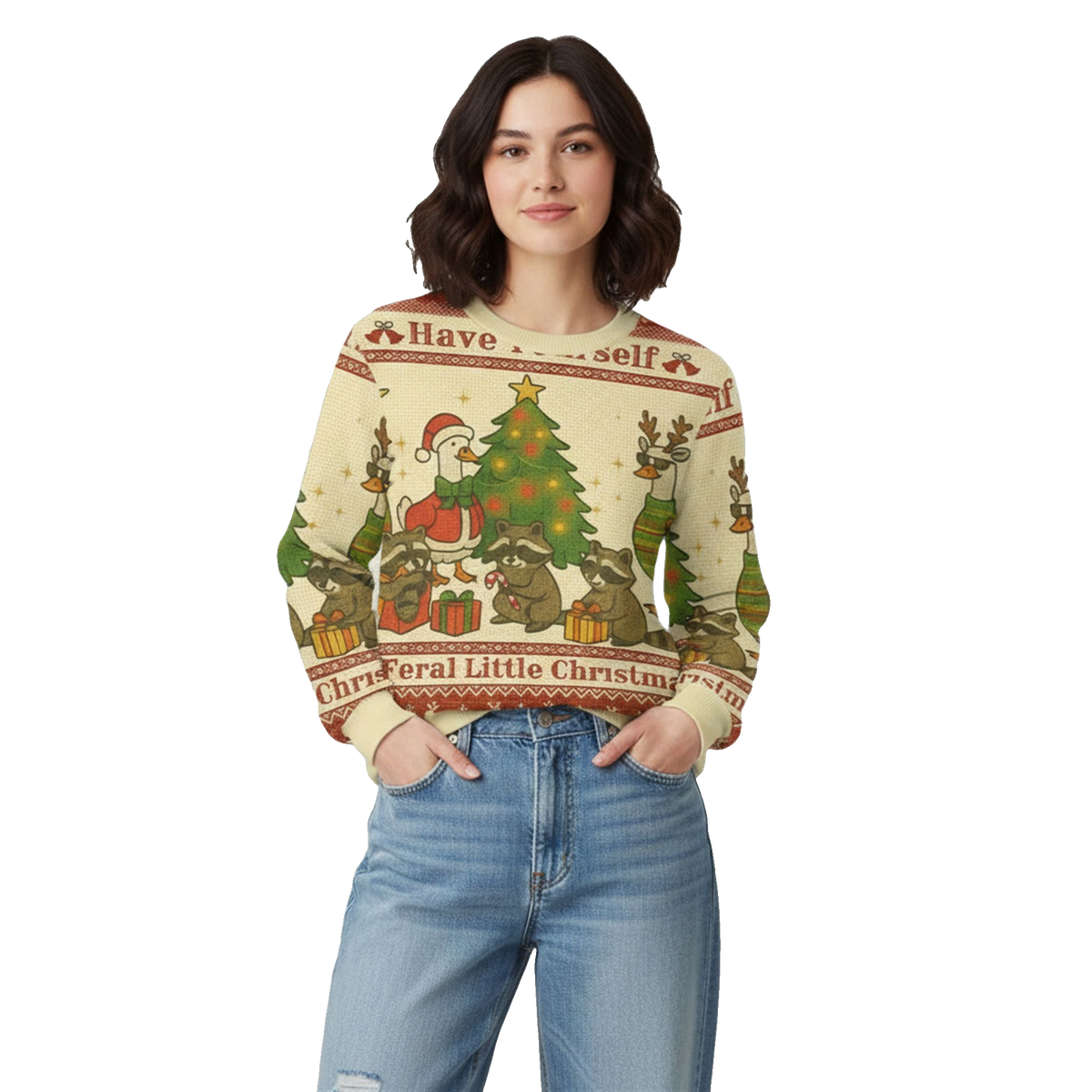2026 Christmas Have Yourself Feral Little Christmas Animal Ugly Sweater - Moonbestprint