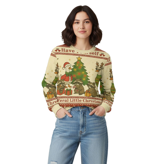 2026 Christmas Have Yourself Feral Little Christmas Animal Ugly Sweater - Moonbestprint