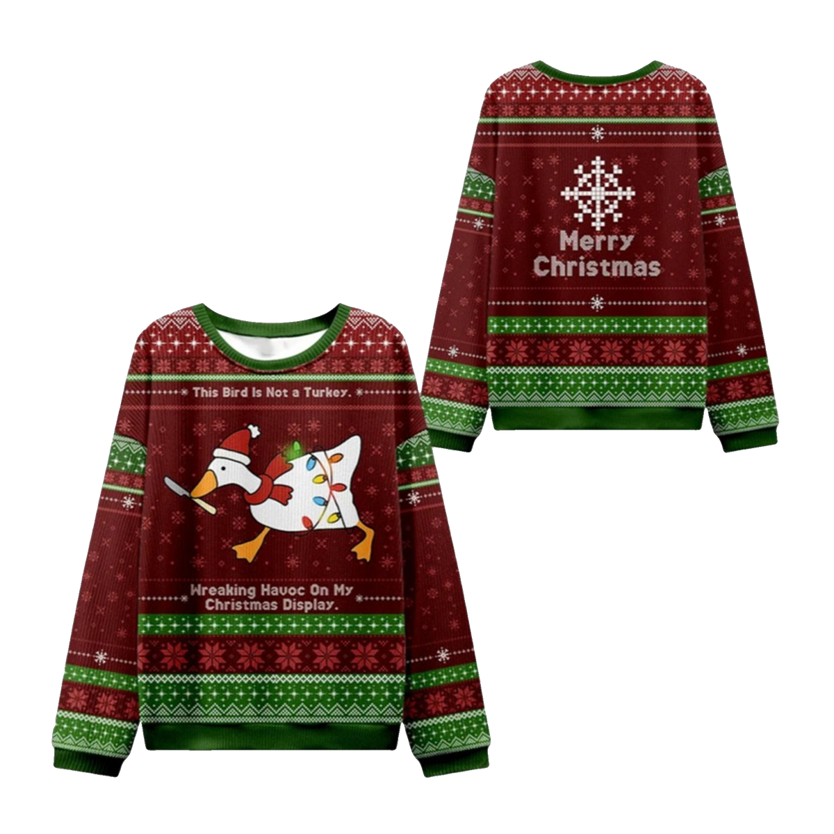 2026 Christmas Havoc Wreaking Goose Ugly Sweater - Moonbestprint