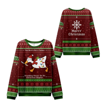 2026 Christmas Havoc Wreaking Goose Ugly Sweater - Moonbestprint