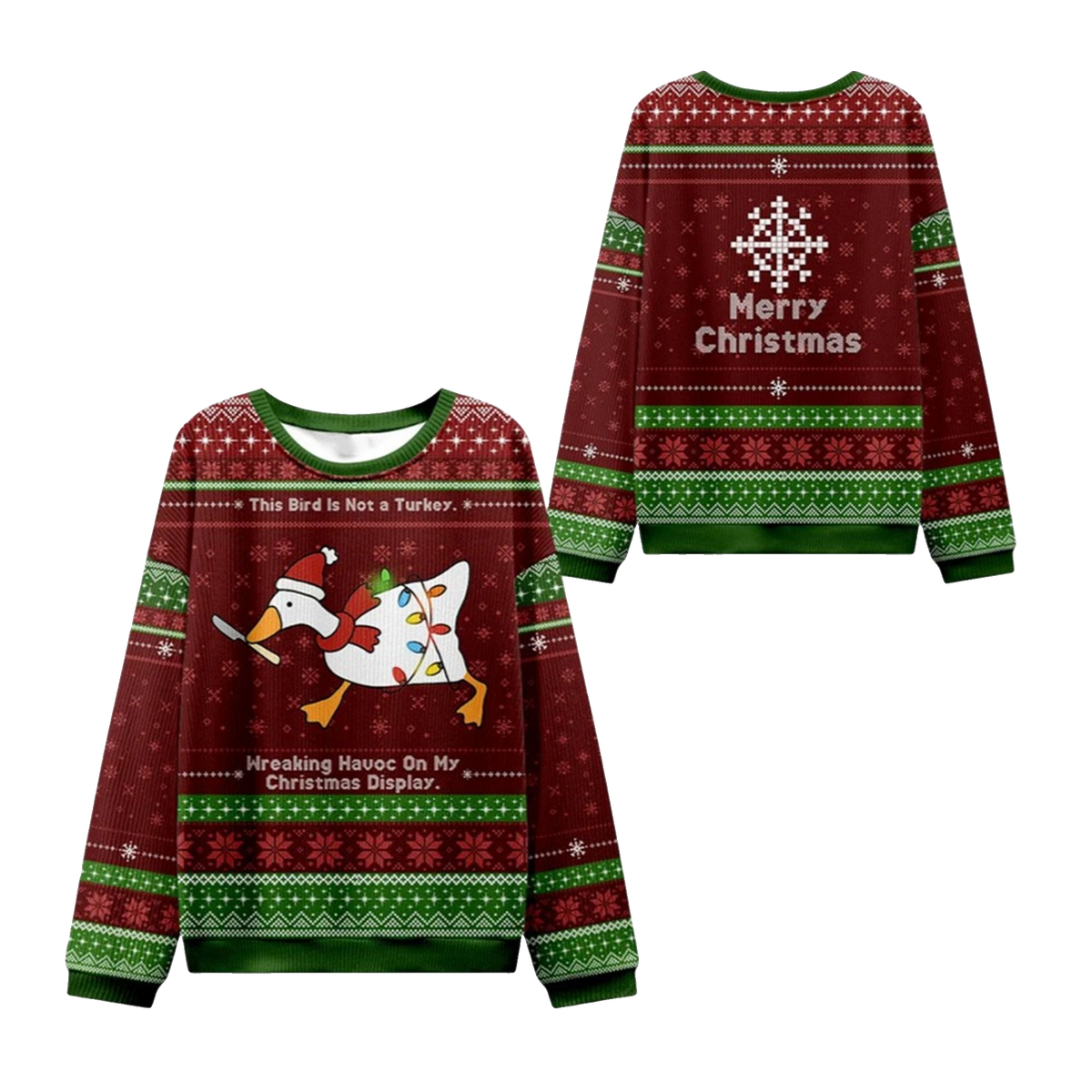 2026 Christmas Havoc Wreaking Goose Ugly Sweater - Moonbestprint