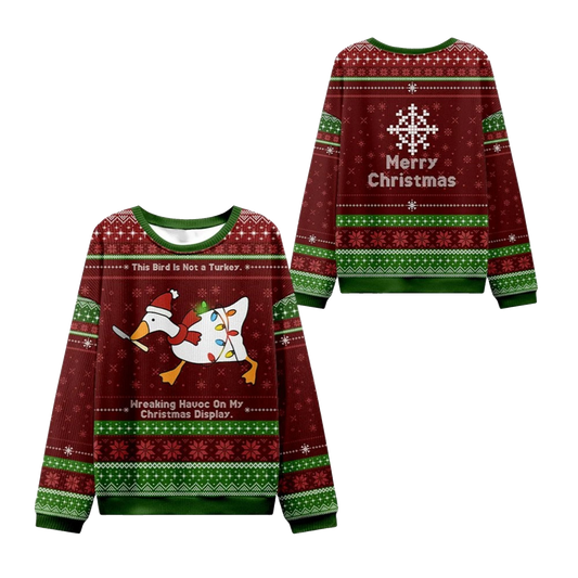 2026 Christmas Havoc Wreaking Goose Ugly Sweater - Moonbestprint