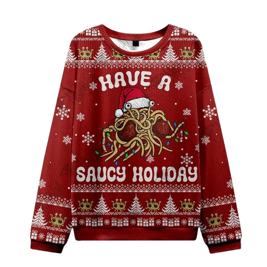 2026 Christmas Have a Saucy Holiday Ugly Christmas Sweater - Moonbestprint