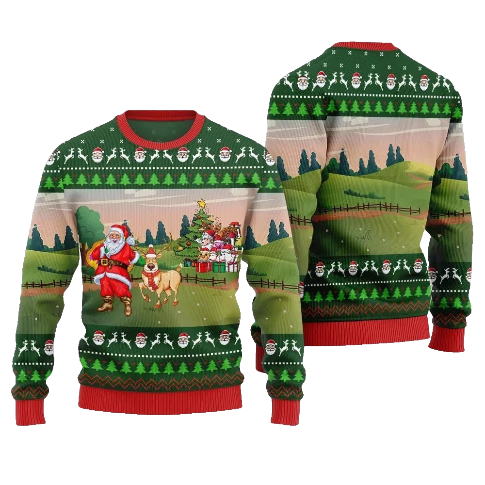 2026 Christmas Happy Christmas Farm Ugly Christmas Sweater - Moonbestprint