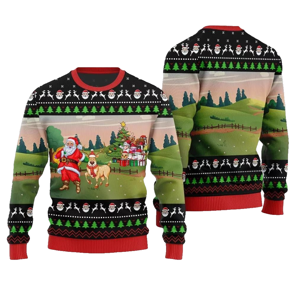 2026 Christmas Happy Christmas Farm Ugly Christmas Sweater - Moonbestprint
