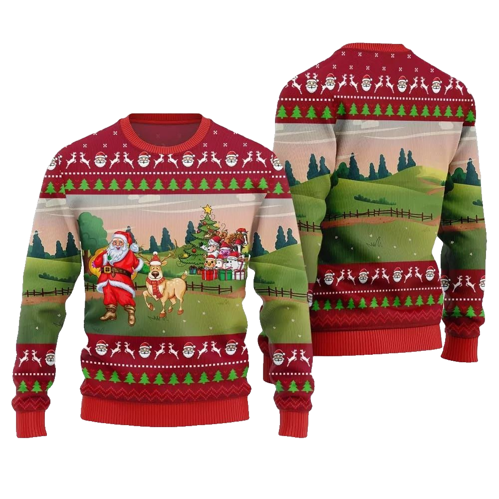 2026 Christmas Happy Christmas Farm Ugly Christmas Sweater - Moonbestprint