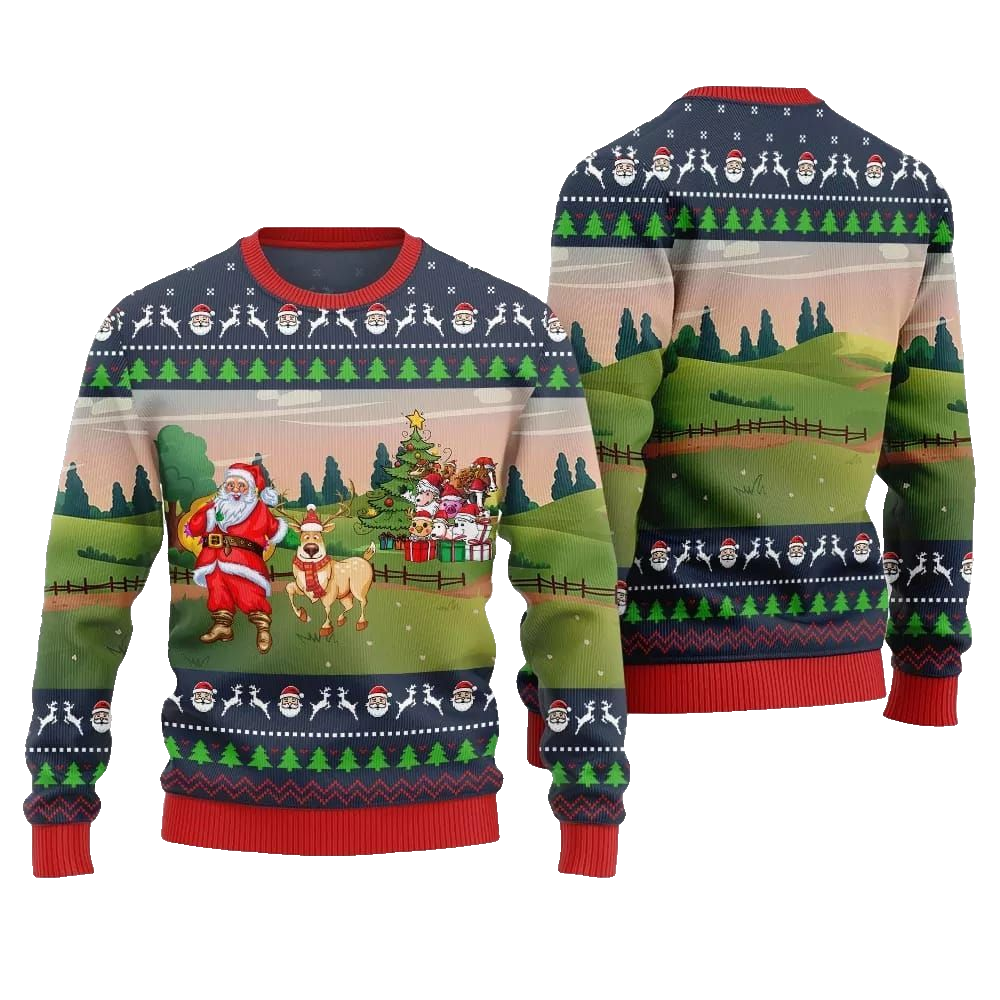 2026 Christmas Happy Christmas Farm Ugly Christmas Sweater - Moonbestprint