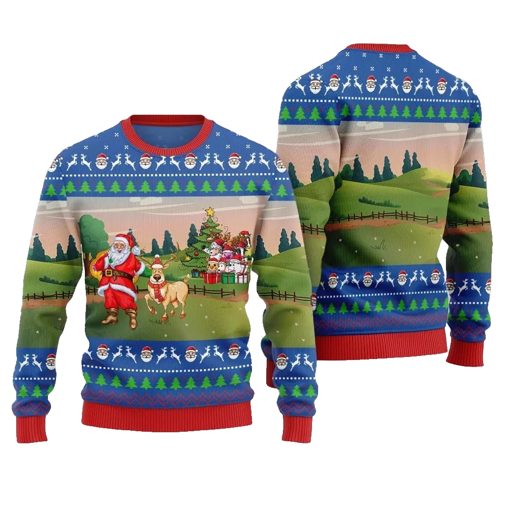 2026 Christmas Happy Christmas Farm Ugly Christmas Sweater - Moonbestprint