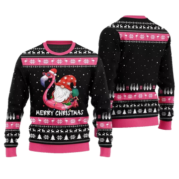 2026 Christmas Happy Christmas Flamingo Ugly Christmas Sweater - Moonbestprint