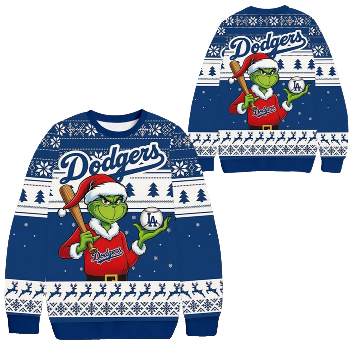 2026 Christmas Grnch LA Dodgers Ugly Sweater - Moonbestprint