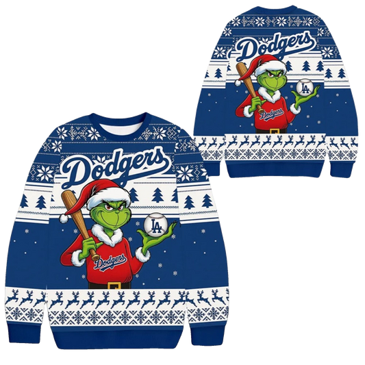 2026 Christmas Grnch LA Dodgers Ugly Sweater - Moonbestprint