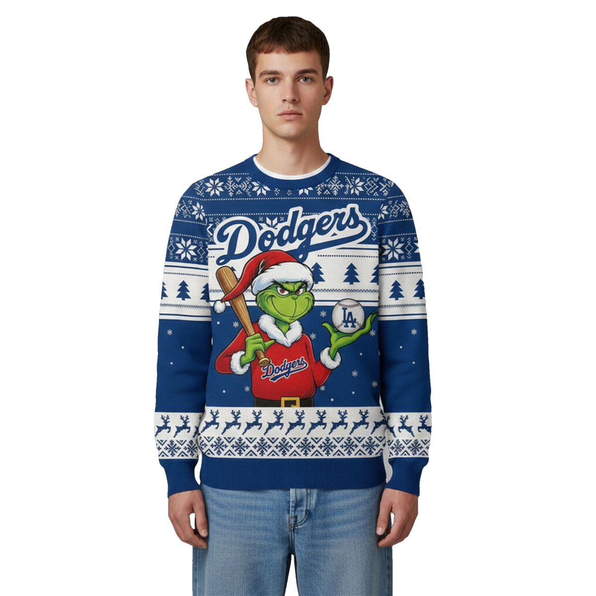 2026 Christmas Grnch LA Dodgers Ugly Sweater - Moonbestprint
