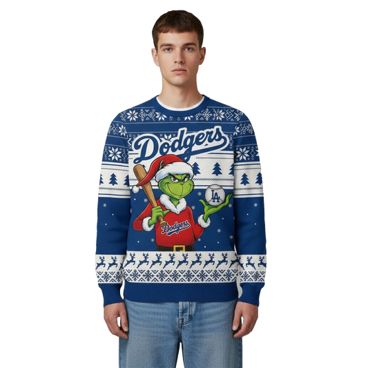 2026 Christmas Grnch LA Dodgers Ugly Sweater - Moonbestprint