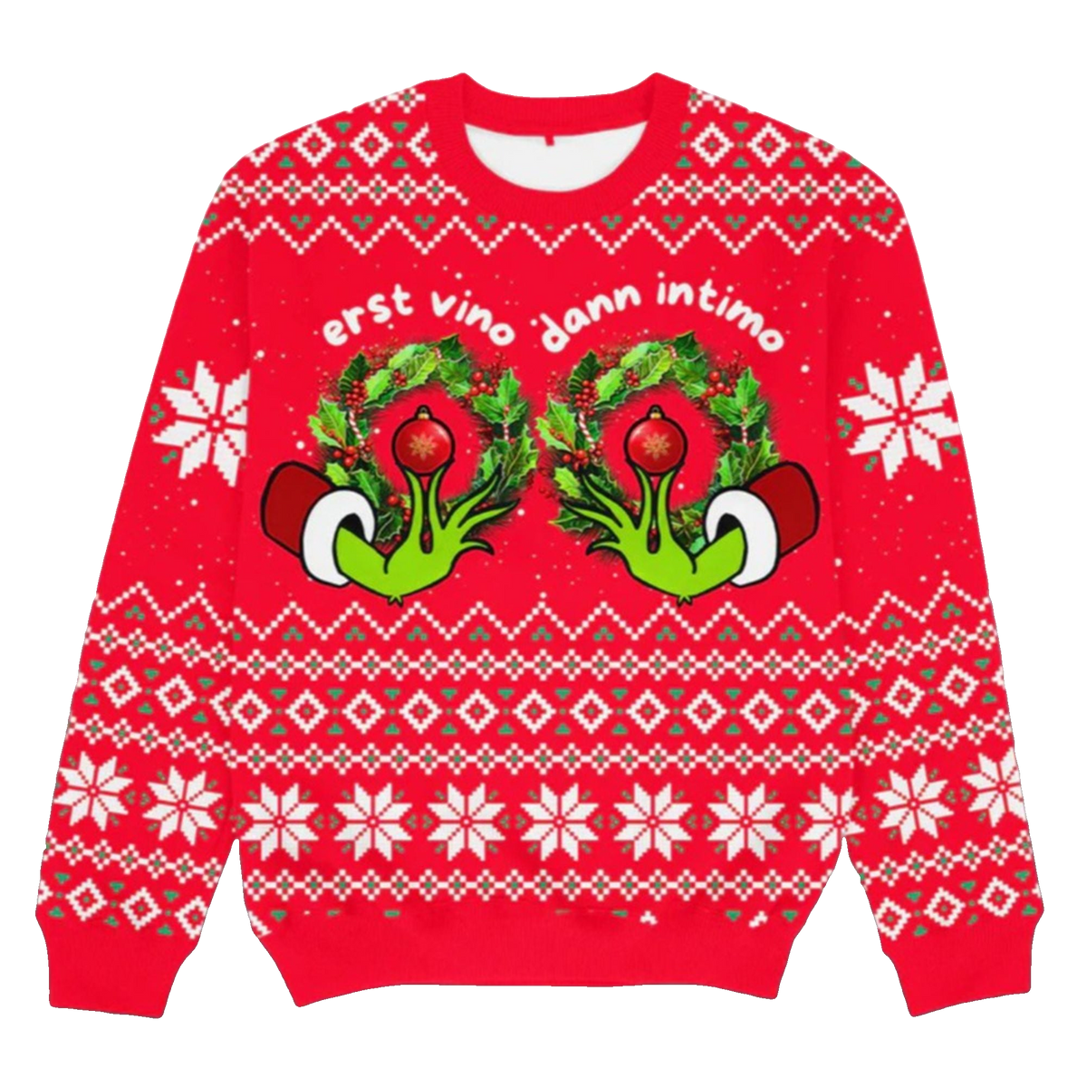 2026 Christmas Grnch Erst Vino Dann Intimo Ugly Sweater - Moonbestprint