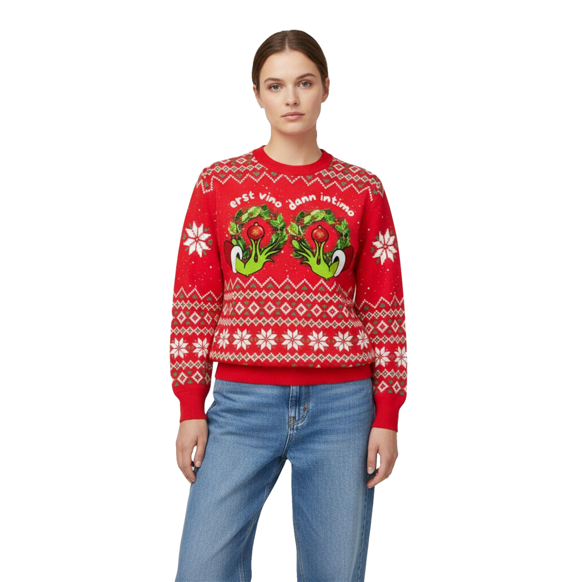 2026 Christmas Grnch Erst Vino Dann Intimo Ugly Sweater - Moonbestprint