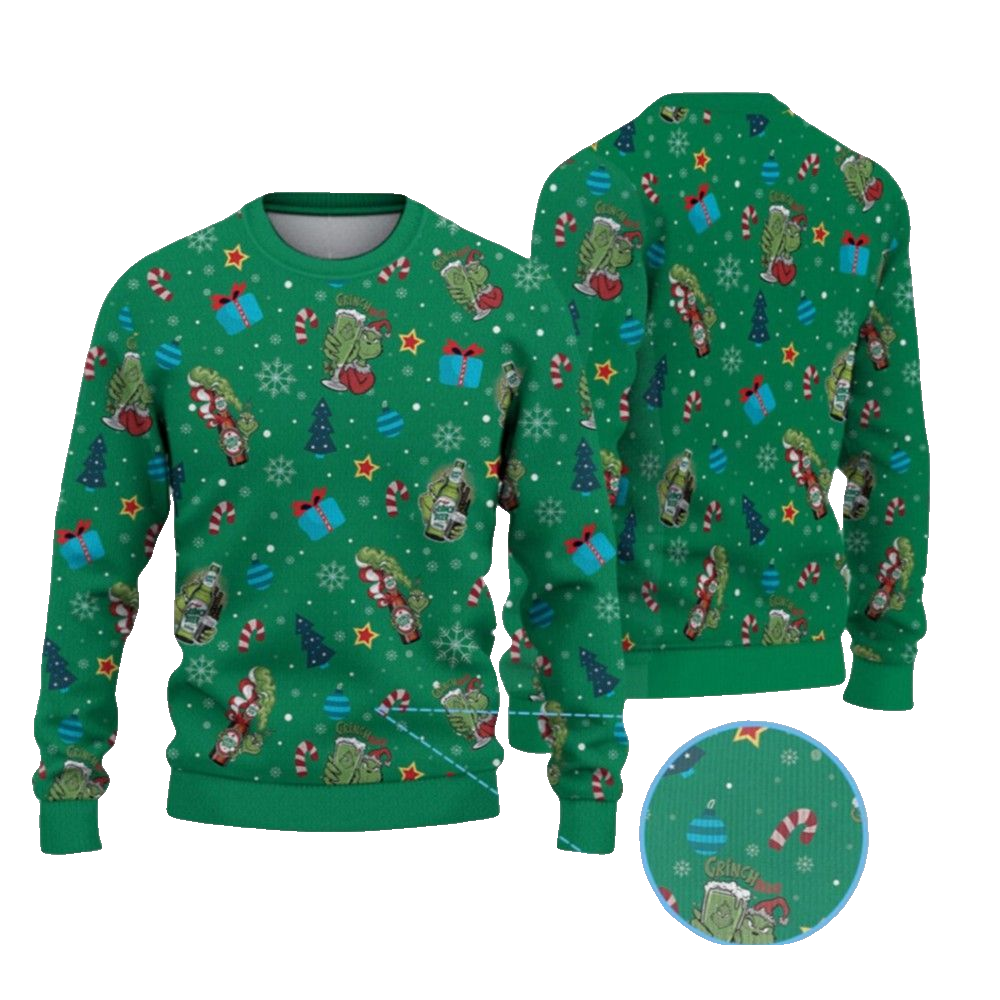 2026 Christmas Grnch Beer Christmas Ugly Sweater - Moonbestprint