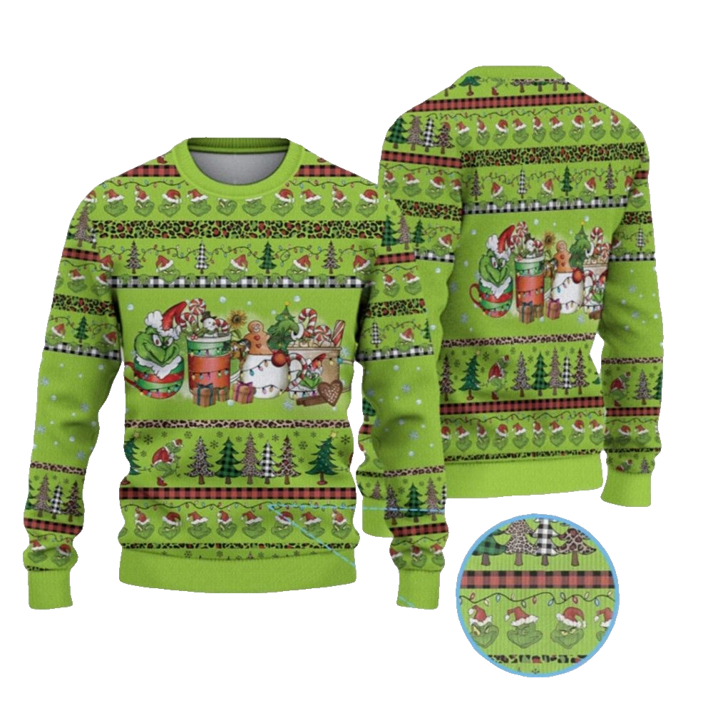 2026 Christmas Grnch Christmas Drink Christmas Ugly Sweater - Moonbestprint