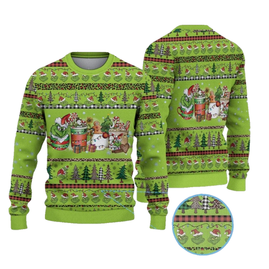 2026 Christmas Grnch Christmas Drink Christmas Ugly Sweater - Moonbestprint