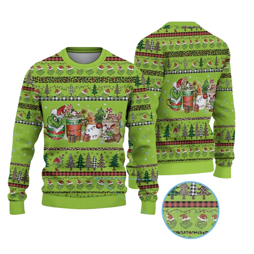 2026 Christmas Grnch Christmas Drink Christmas Ugly Sweater - Moonbestprint