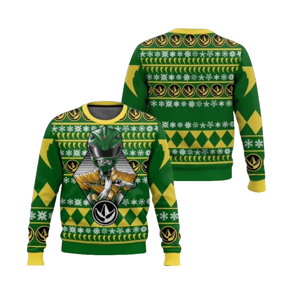 2026 Christmas Green Power Rangers Ugly Christmas Sweater - Moonbestprint
