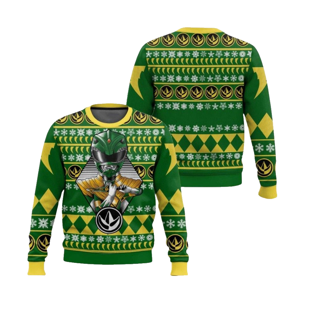 2026 Christmas Green Power Rangers Ugly Christmas Sweater - Moonbestprint