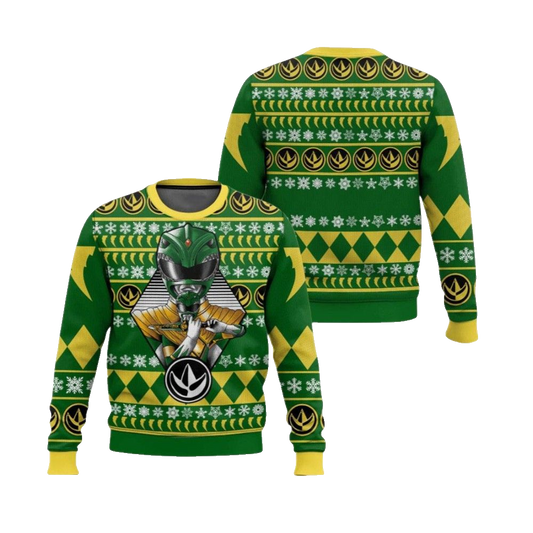 2026 Christmas Green Power Rangers Ugly Christmas Sweater - Moonbestprint