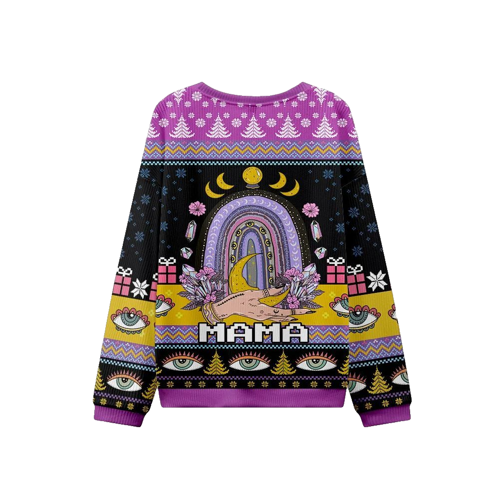 2026 Christmas Gothic Mama Rainbow Ugly Christmas Sweater - Moonbestprint