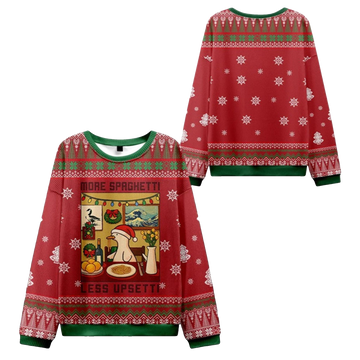 2026 Christmas Goose Less Upsetti More Spaghetti Ugly Sweater - Moonbestprint