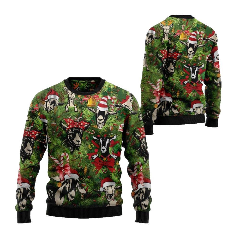 2026 Christmas Goats Christmas Ugly Christmas Sweater - Moonbestprint