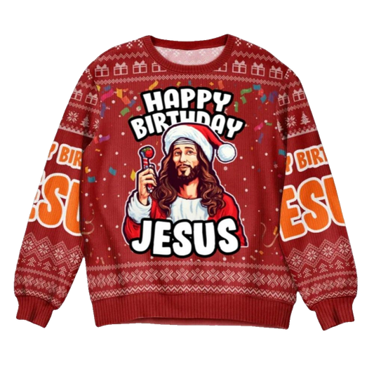 2026 Christmas Go Jesus It's Your Birthday Christmas Ugly Sweater - Moonbestprint