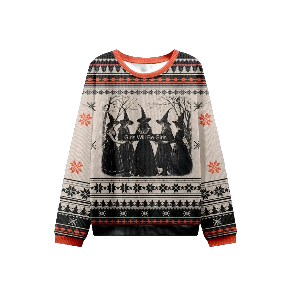 2026 Christmas Girls Will Be Girls Witch Ugly Christmas Sweater - Moonbestprint