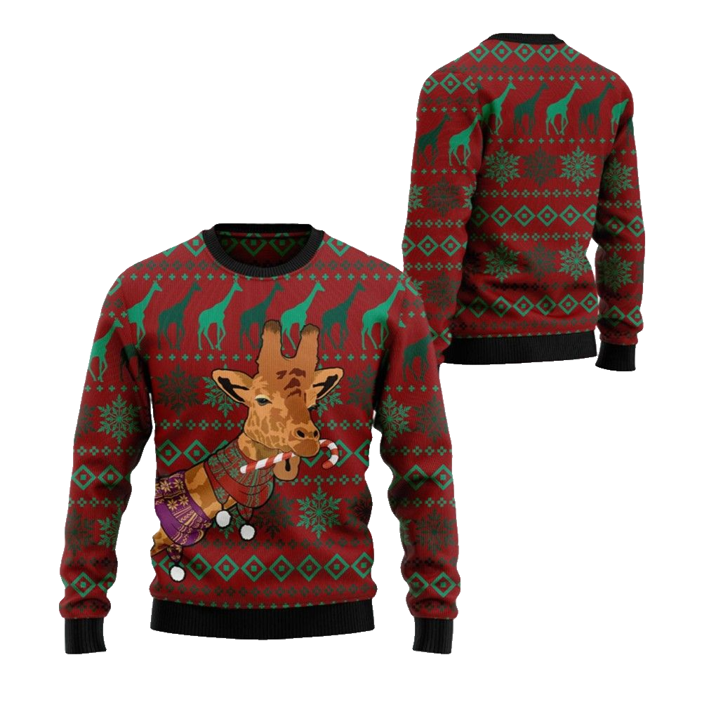 2026 Christmas Giraffe Winter Ugly Christmas Sweater - Moonbestprint