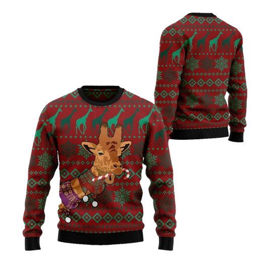 2026 Christmas Giraffe Winter Ugly Christmas Sweater - Moonbestprint