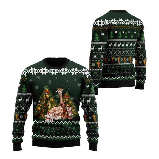 2026 Christmas Giraffe Holiday Ugly Christmas Sweater - Moonbestprint
