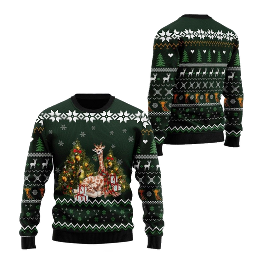 2026 Christmas Giraffe Holiday Ugly Christmas Sweater - Moonbestprint