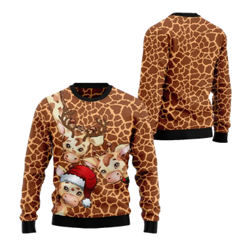 2026 Christmas Giraffe Funny Ugly Christmas Sweater - Moonbestprint