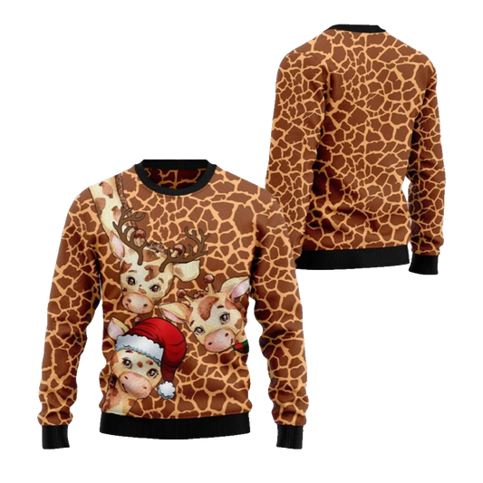 2026 Christmas Giraffe Funny Ugly Christmas Sweater - Moonbestprint