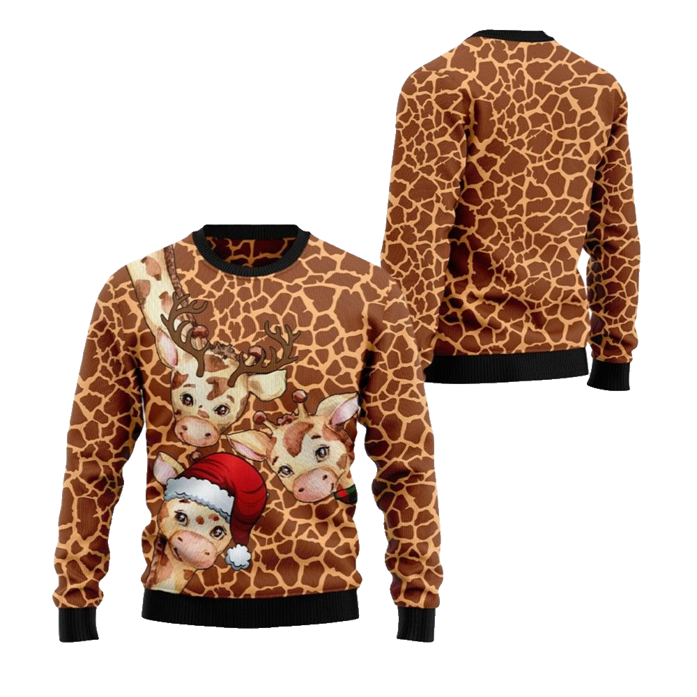 2026 Christmas Giraffe Funny Ugly Christmas Sweater - Moonbestprint