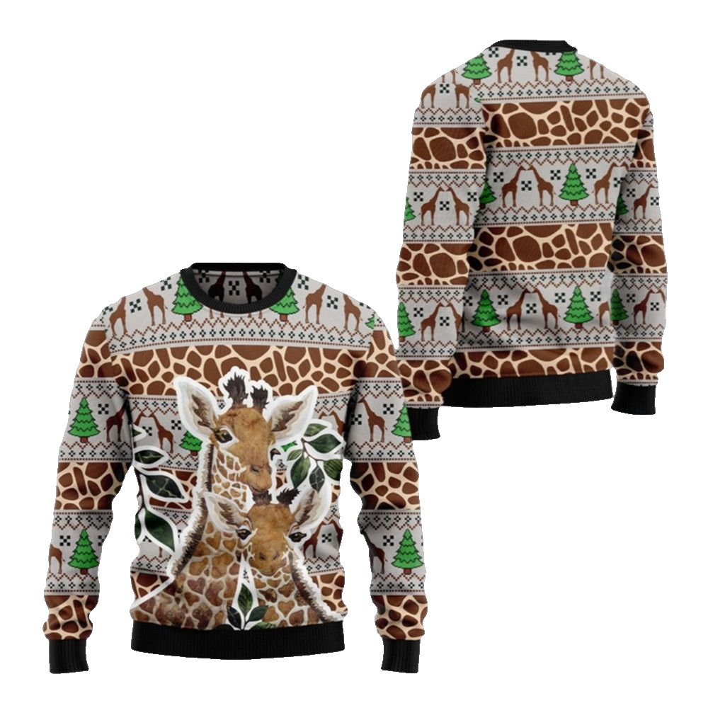 2026 Christmas Giraffe Family Ugly Christmas Sweater - Moonbestprint