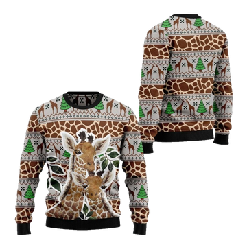 2026 Christmas Giraffe Family Ugly Christmas Sweater - Moonbestprint
