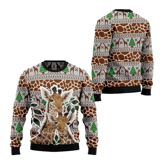2026 Christmas Giraffe Family Ugly Christmas Sweater - Moonbestprint
