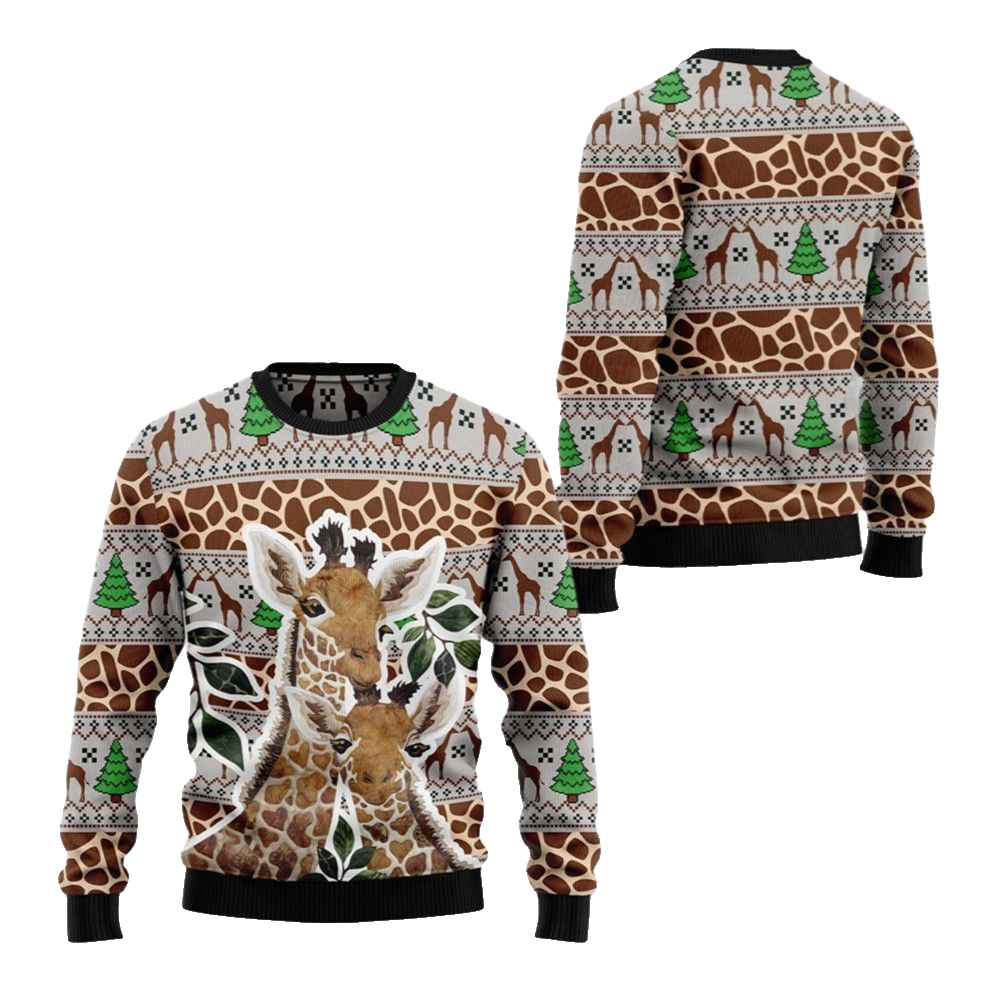 2026 Christmas Giraffe Family Ugly Christmas Sweater - Moonbestprint