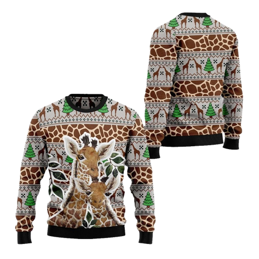 2026 Christmas Giraffe Family Ugly Christmas Sweater - Moonbestprint