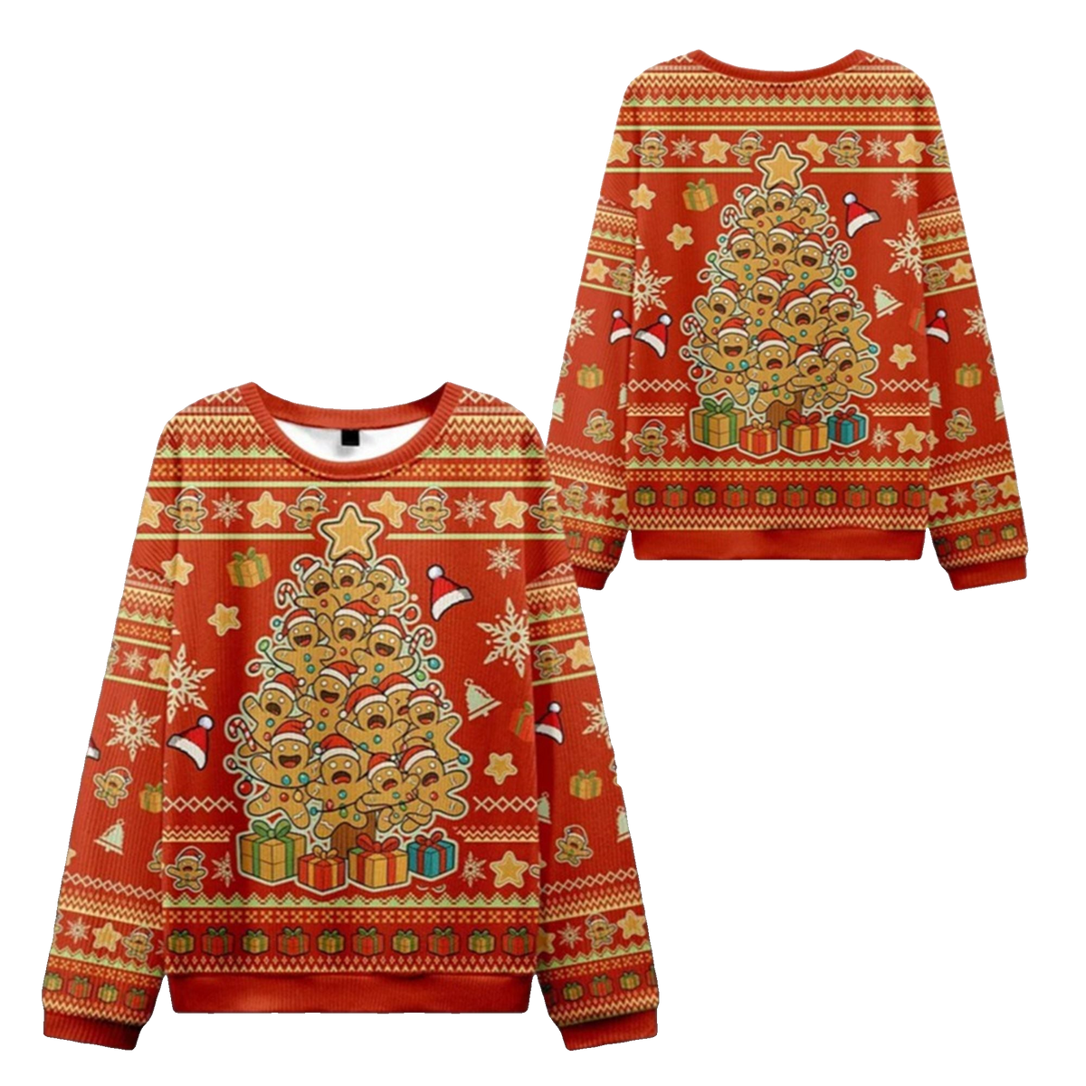 2026 Christmas Gingerbread Man Tree Ugly Sweater - Moonbestprint