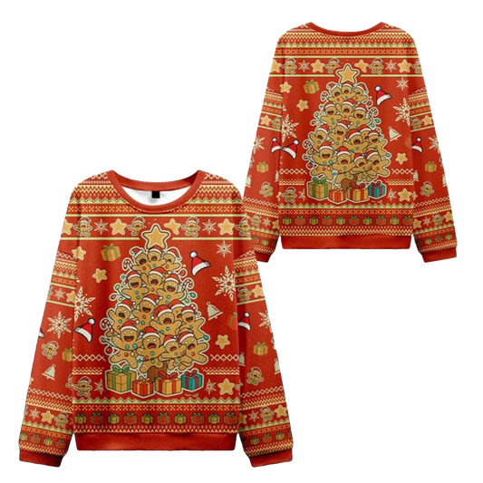2026 Christmas Gingerbread Man Tree Ugly Sweater - Moonbestprint