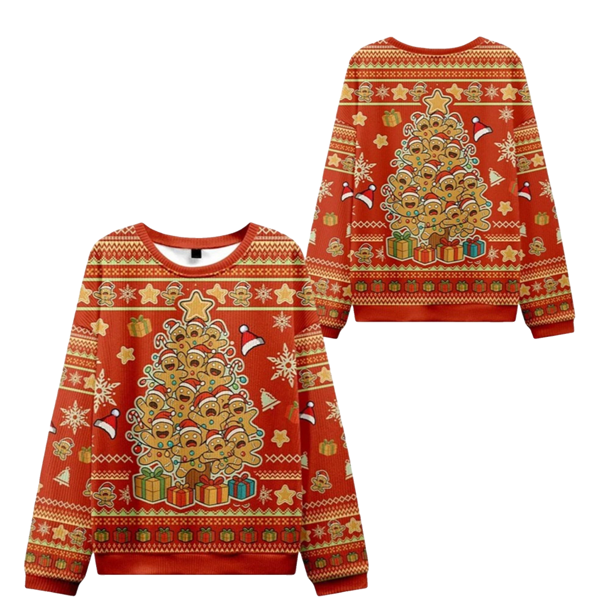 2026 Christmas Gingerbread Man Tree Ugly Sweater - Moonbestprint