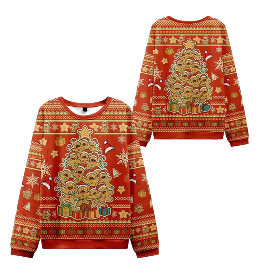 2026 Christmas Gingerbread Man Tree Ugly Sweater - Moonbestprint