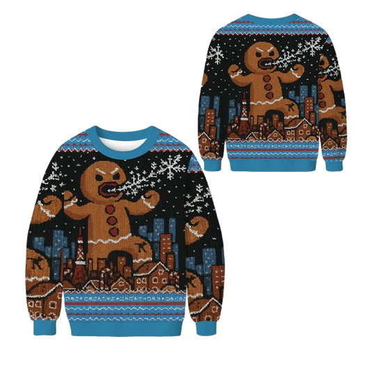2026 Christmas Gingerbread Monster Ugly Sweater - Moonbestprint