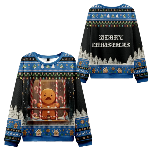 2026 Christmas Gingerbread Man Is Watching You In Prison Ugly Sweater - Moonbestprint